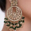 Golden and green drop earrings