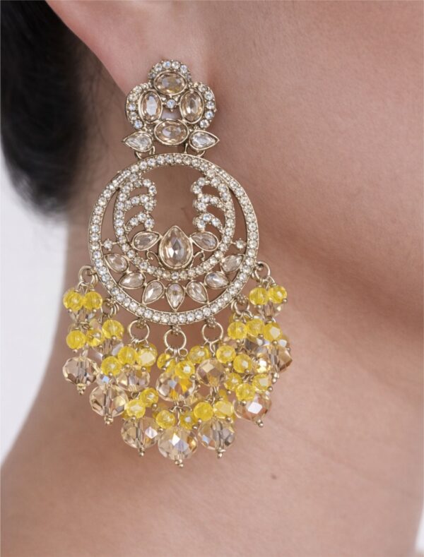 Golden and yellow drop earrings